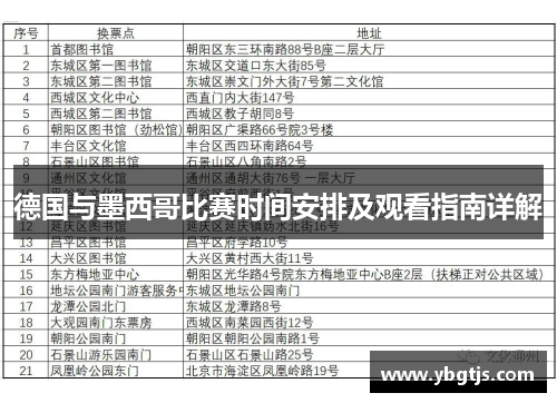 德国与墨西哥比赛时间安排及观看指南详解